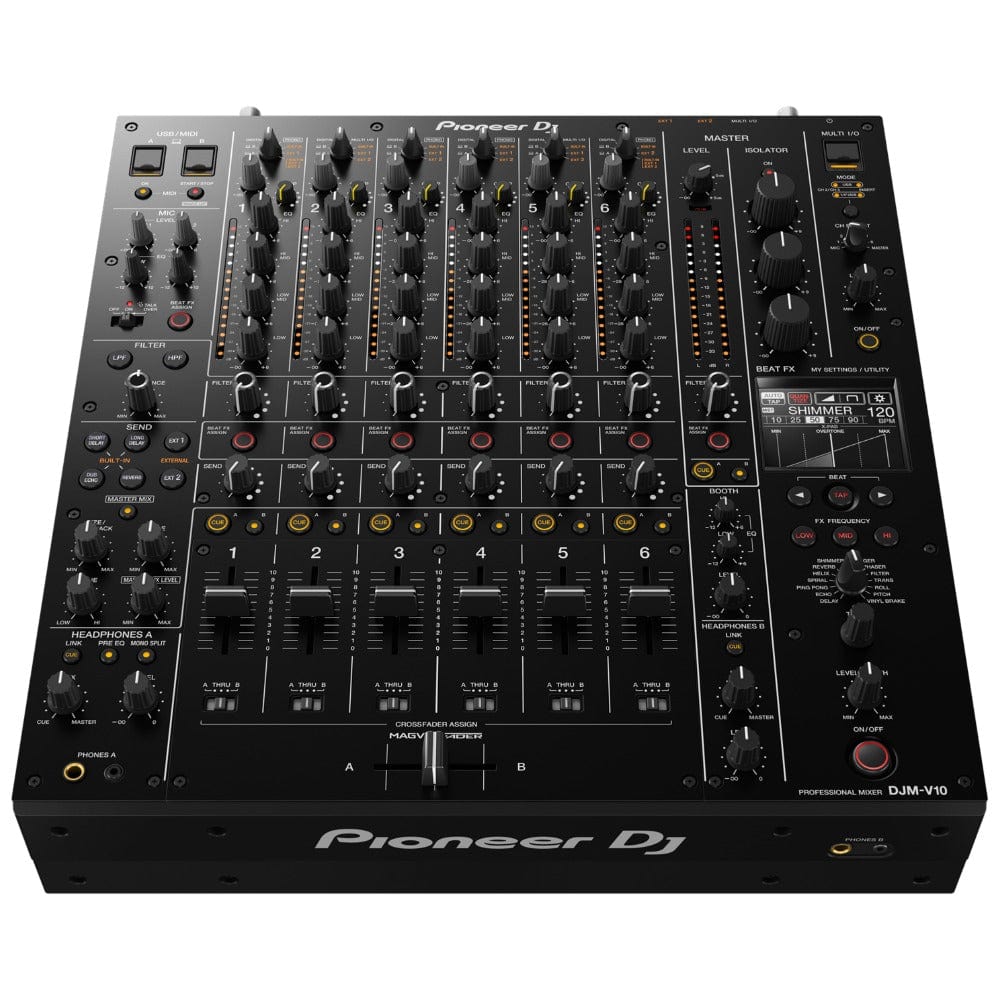 pioneer dj mixers pioneer djmv10 creative style 6-channel professional dj mixer