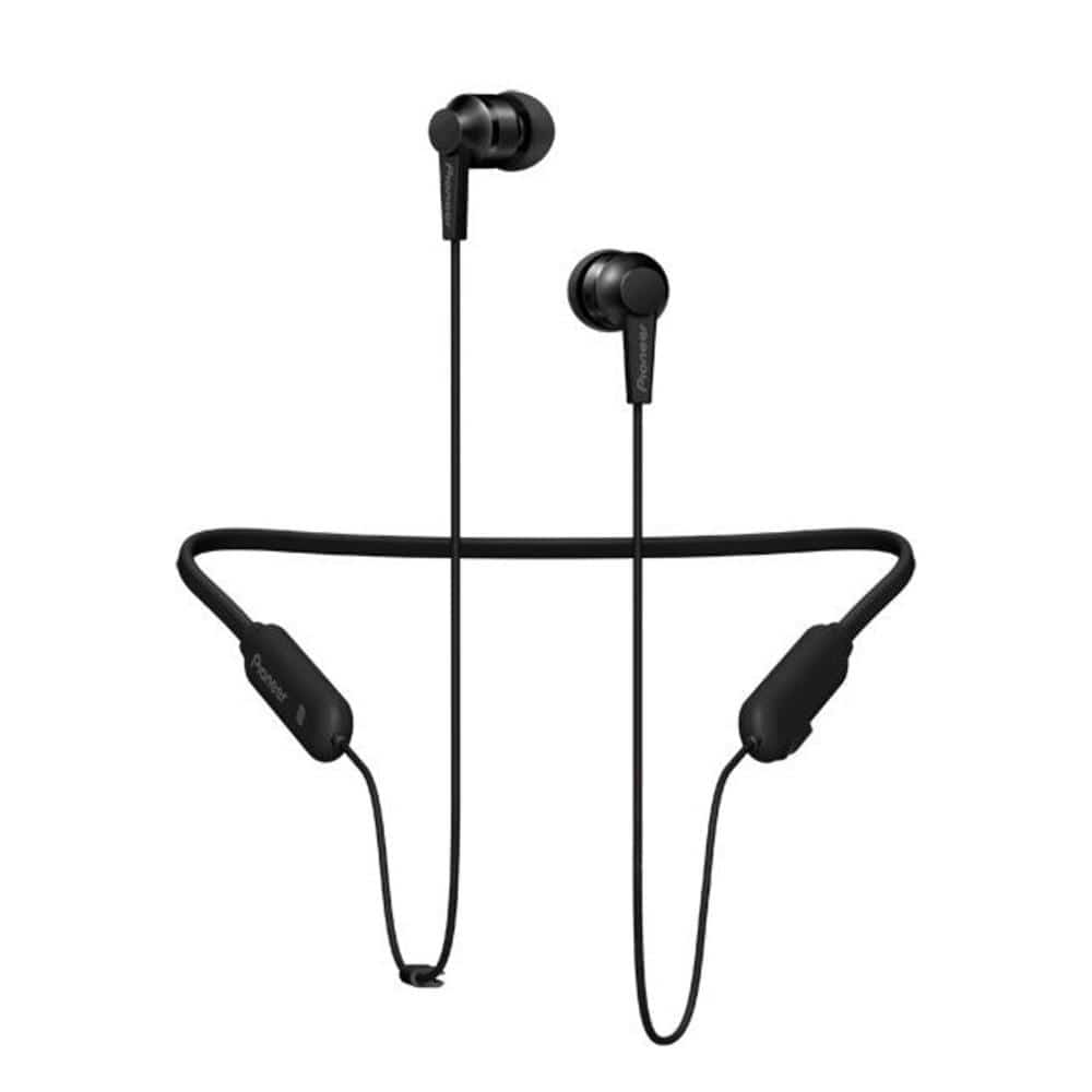 pioneer in-ear neckband headphones all black pioneer se-c7bt in-ear bluetooth neckband headphones
