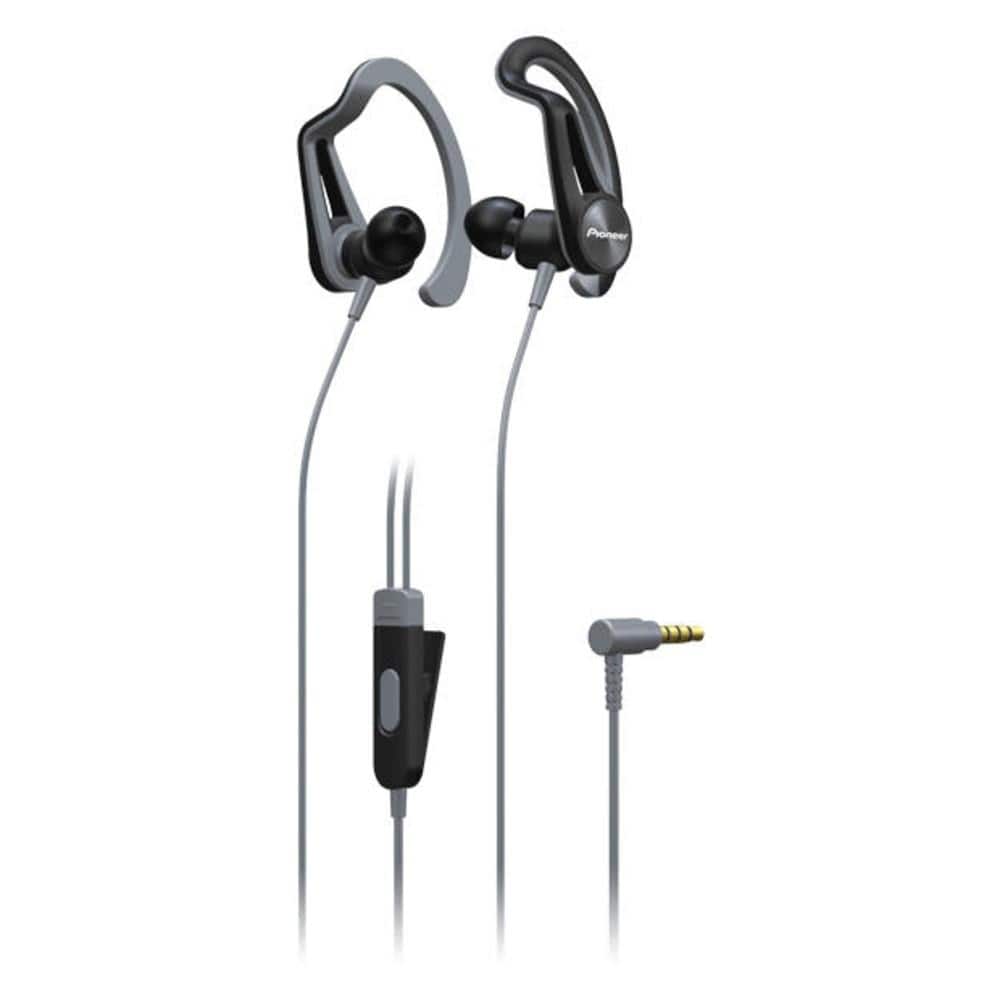 pioneer in-ear wired headphones grey pioneer se-e5t in-ear clip sports headphone with 3d active fit