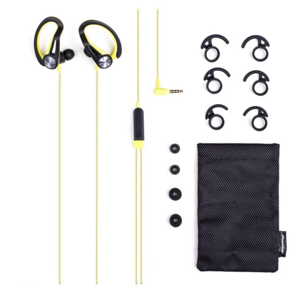 pioneer in-ear wired headphones pioneer se-e5t in-ear clip sports headphone with 3d active fit #color_yellow