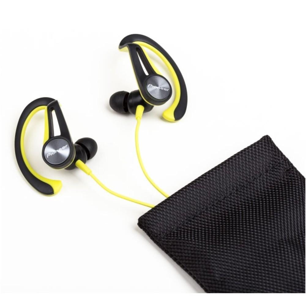 pioneer in-ear wired headphones pioneer se-e5t in-ear clip sports headphone with 3d active fit #color_yellow