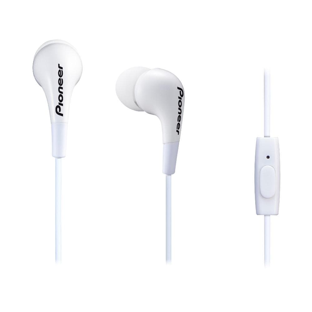 pioneer in-ear wired headphones white pioneer se-cl502t compact style lightweight in-ear wired headphone #color_white