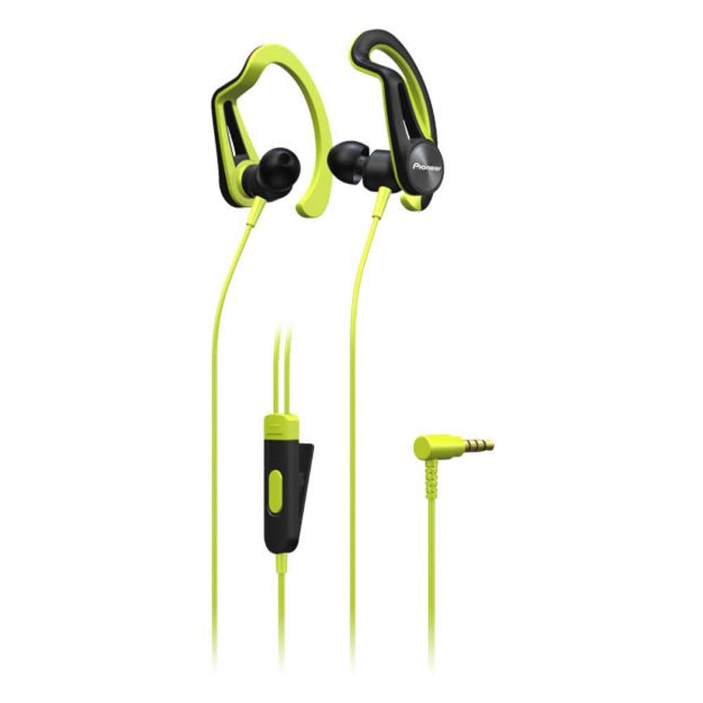 pioneer in-ear wired headphones yellow pioneer se-e5t in-ear clip sports headphone with 3d active fit #color_yellow