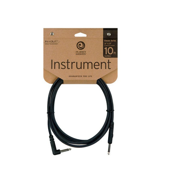 planet waves instrument cables planet waves pw-cgtra-10 classic series instrument cable with right angle 3 metres