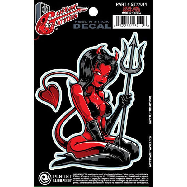 planet waves other guitar accessories planet waves guitar tattoo decal - devil girl (gt77014)