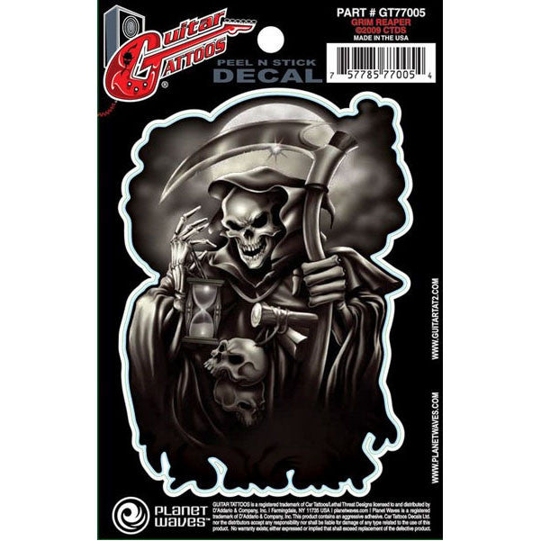 planet waves other guitar accessories planet waves guitar tattoo decal - grim reaper (gt77005)