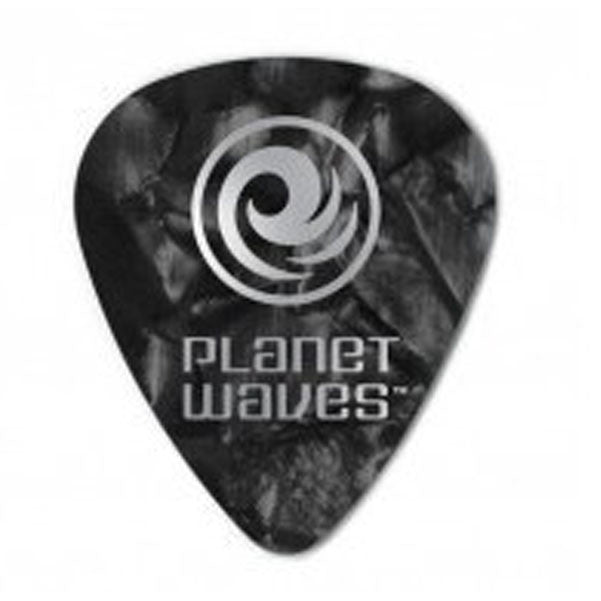 planet waves picks planet waves 1cbkp4 black pearl celluloid guitar pick (pack of 10)