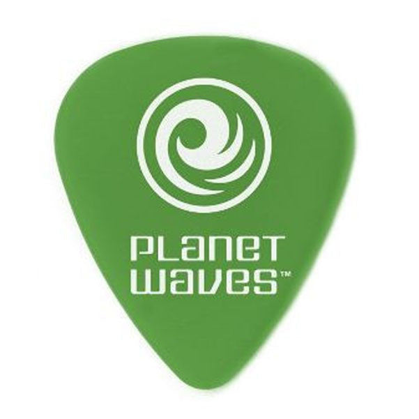 planet waves picks planet waves 1dgn4 standard shape duralin medium green guitar pick (pack of 10)