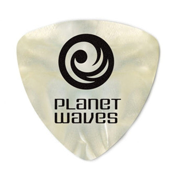 planet waves picks planet waves 2cwp4 celluloid wide white pearl/medium guitar pick (10)
