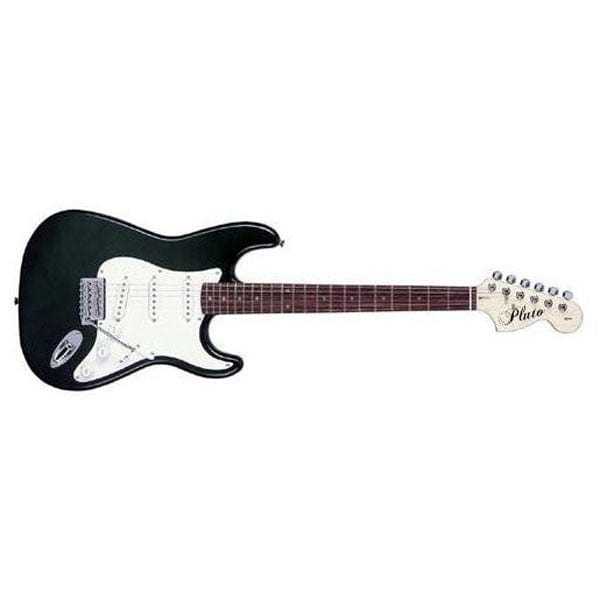 pluto electric guitars black pluto st-1 6-string electric guitar - rosewood fingerboard