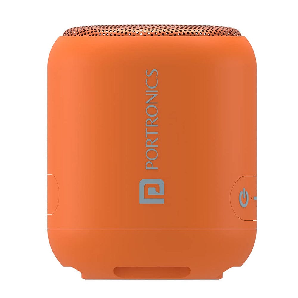 portronics bluetooth speakers orange portronics sound drum 1 10w tws portable bluetooth speaker