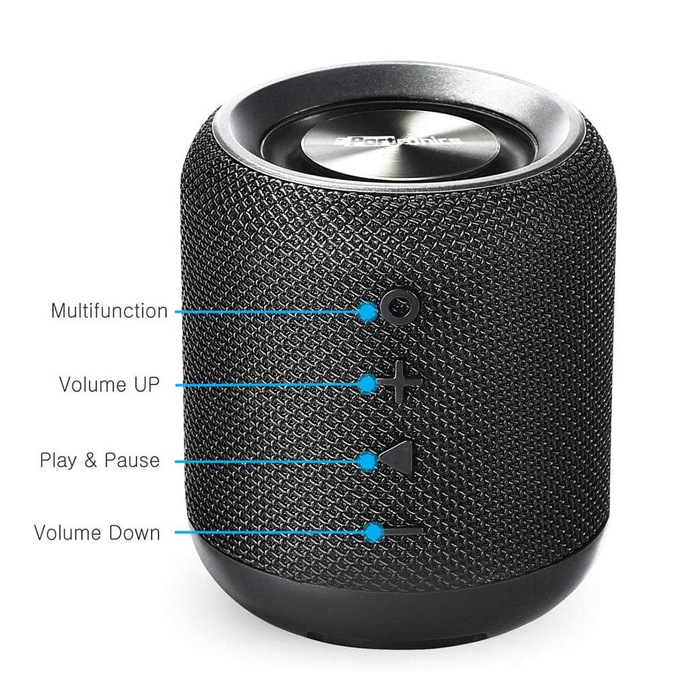 portronics bluetooth speakers portronics sounddrum wireless bluetooth 4.2 stereo speaker with fm & usb #color_black