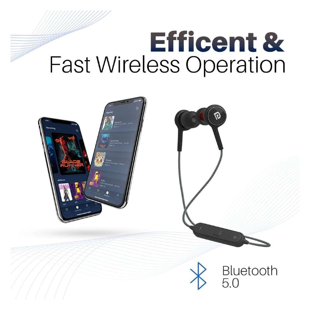 portronics earphones black portronics harmonics 224 wireless bluetooth headset with high base