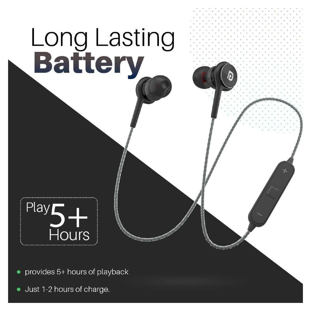 portronics earphones black portronics harmonics 224 wireless bluetooth headset with high base
