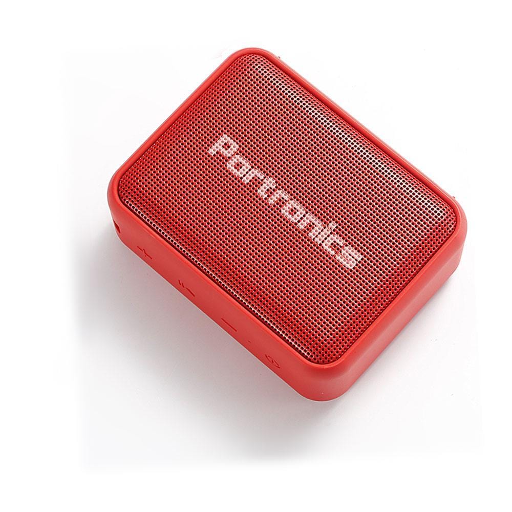 portronics in-ear neckband headphones combo pack of portronics harmonics 216 hd wireless bluetooth headset with portronics dynamo bluetooth speaker #color_red