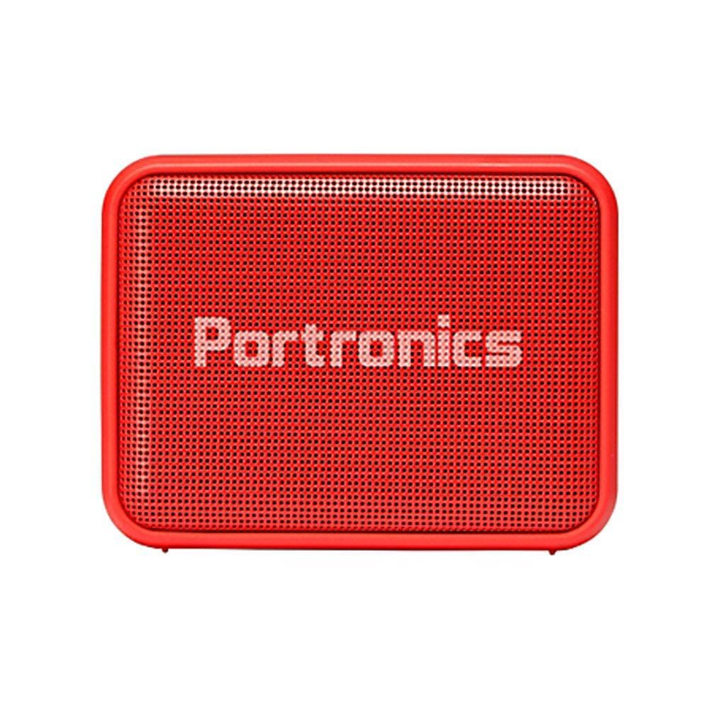 portronics in-ear neckband headphones combo pack of portronics harmonics 216 hd wireless bluetooth headset with portronics dynamo bluetooth speaker #color_red