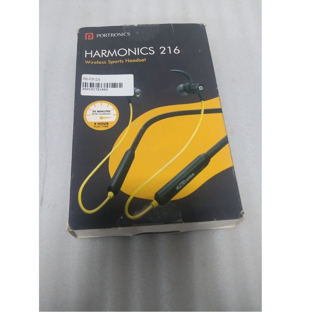 portronics in-ear neckband headphones portronics harmonics 216 wireless sports headset - open box b stock