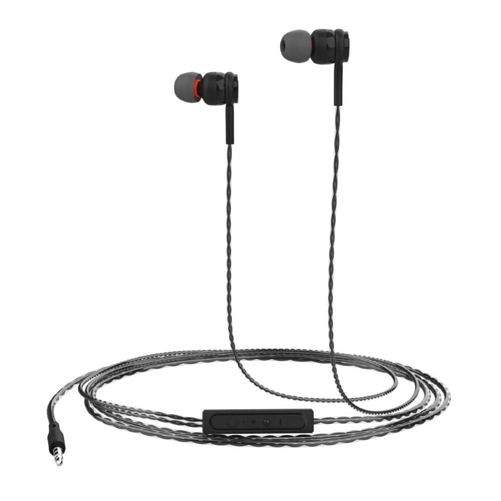 portronics in-ear wired headphones black portronics conch gama in-ear wired earphone