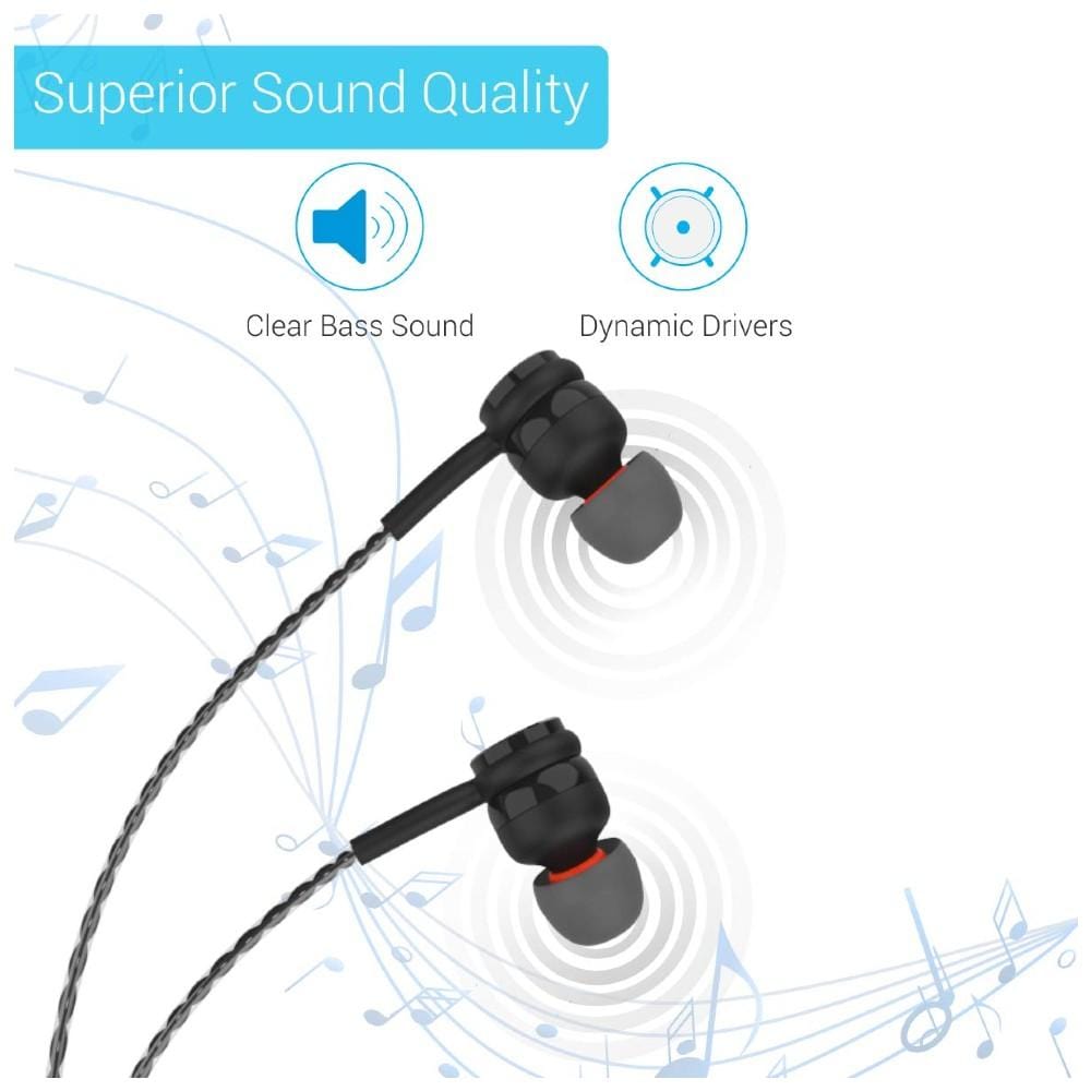 portronics in-ear wired headphones portronics conch gama in-ear wired earphone