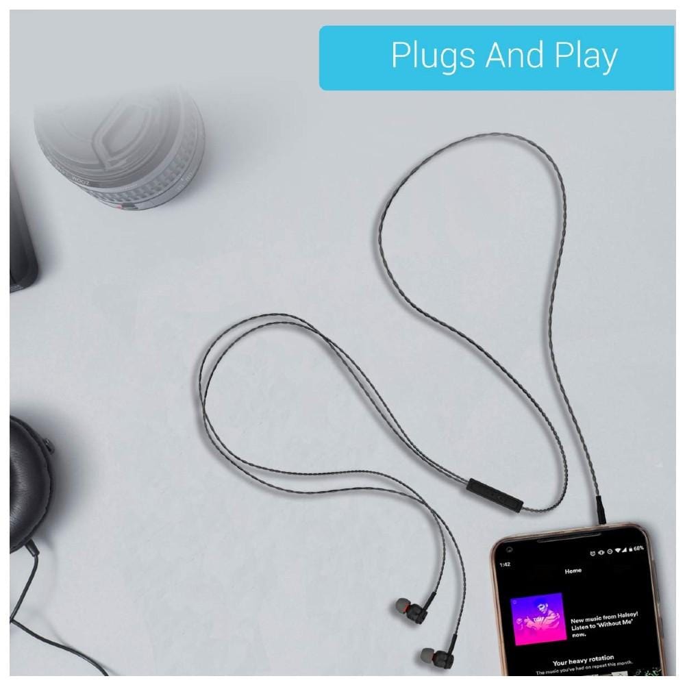 portronics in-ear wired headphones portronics conch gama in-ear wired earphone