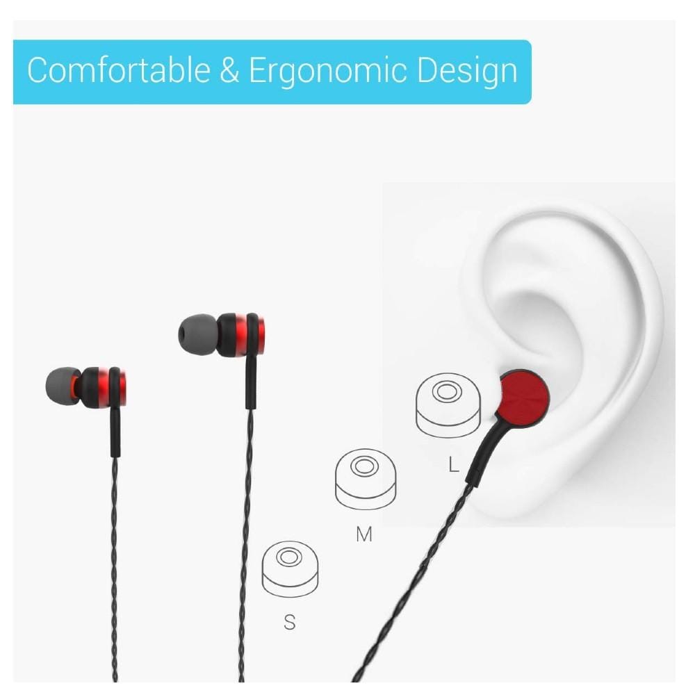 portronics in-ear wired headphones portronics conch gama in-ear wired earphone #color_red