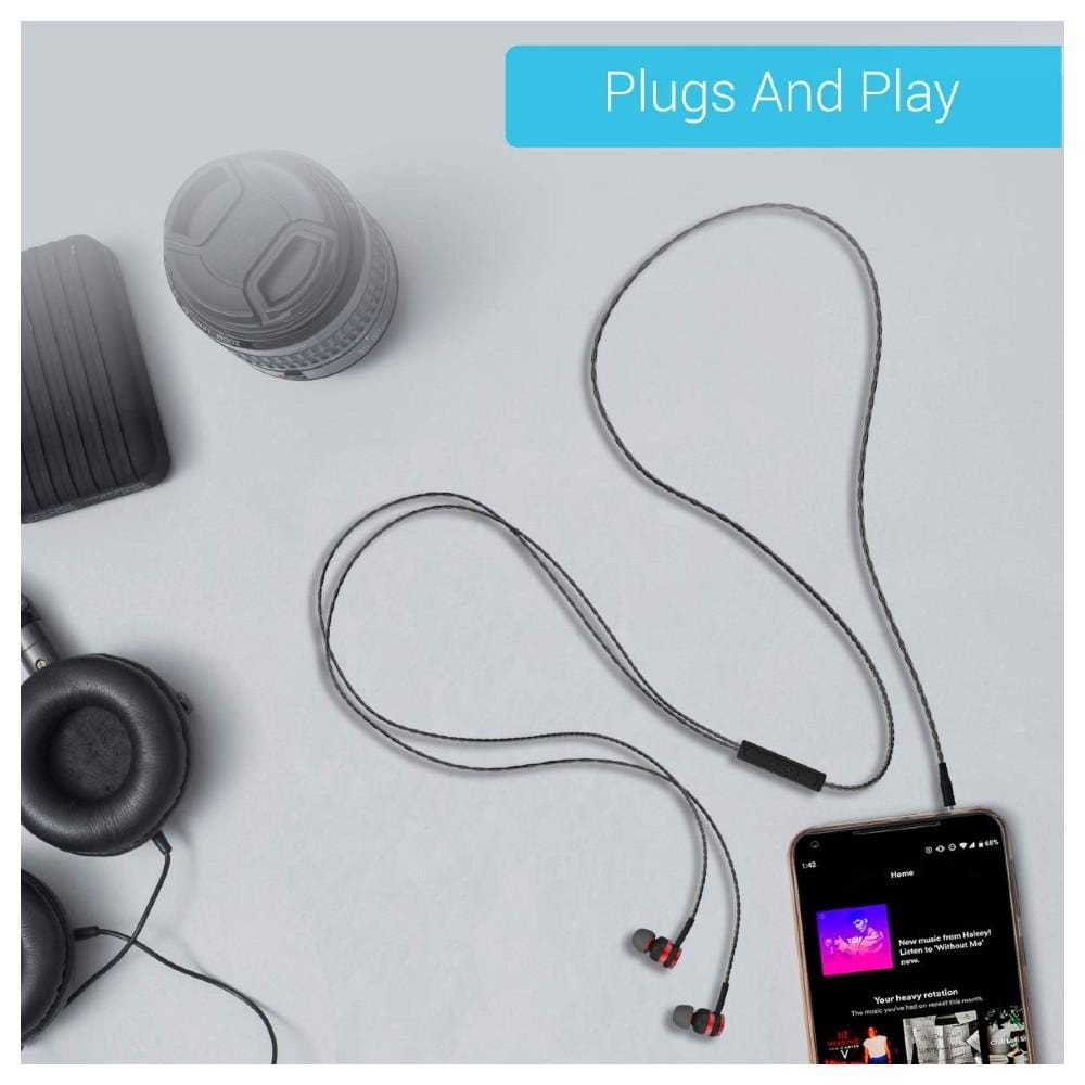 portronics in-ear wired headphones portronics conch gama in-ear wired earphone #color_red