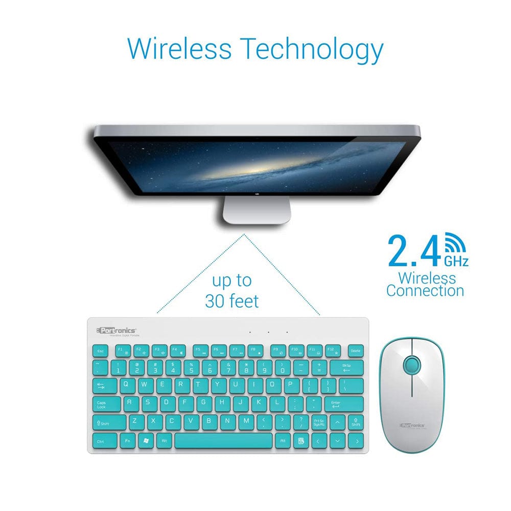 portronics keyboard and mouse combo portronics key 2 combo multimedia wireless keyboard & mouse #color_white