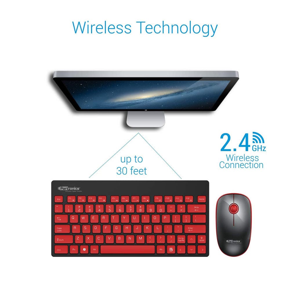 portronics keyboard and mouse combo portronics key 2 combo multimedia wireless keyboard & mouse #color_black