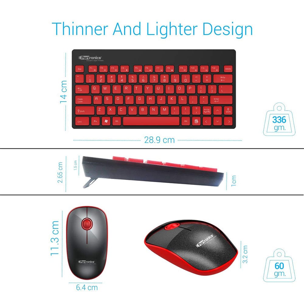 portronics keyboard and mouse combo portronics key 2 combo multimedia wireless keyboard & mouse #color_black