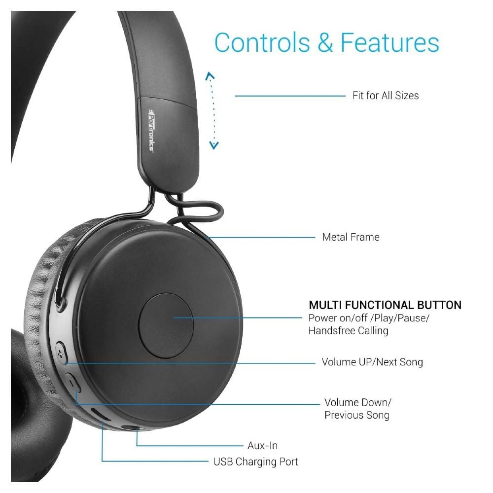 portronics on-ear wireless headphones portronics muffs m wireless bluetooth 5.0 stereo on-ear headphones