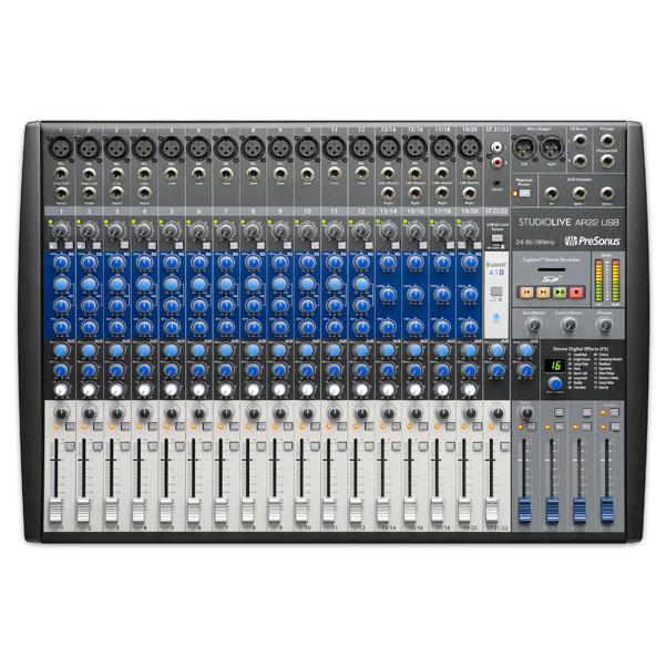 presonus analog mixers presonus studiolive ar22 usb 22-channel hybrid performance and recording mixer