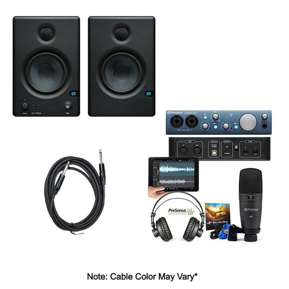 presonus audio interfaces eris e4.5 presonus audiobox itwo studio audio interface bundle with presonus eris e3.5 monitor speakers and instrument cables #monitors_eris-e4.5