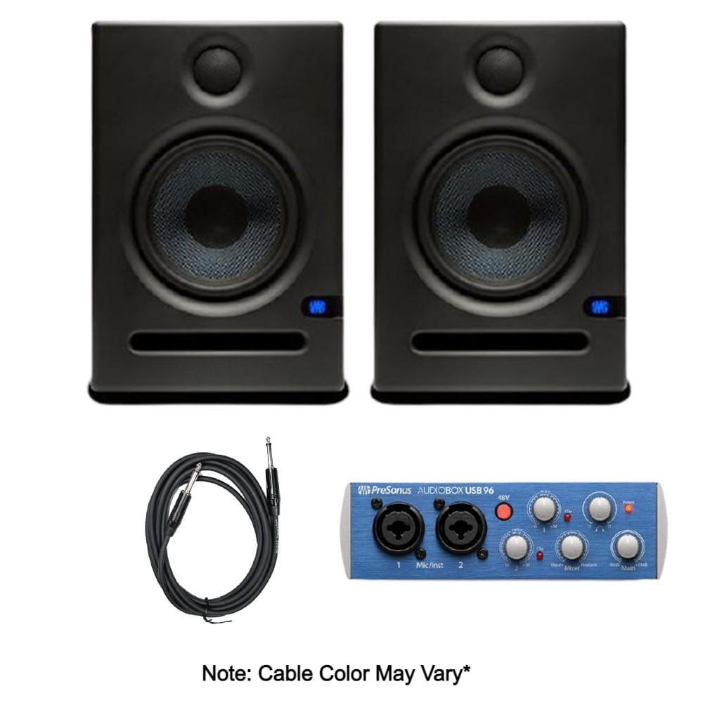presonus audio interfaces eris e5 buy presonus audiobox usb96 audio interface with home studio bundle with instrument cable #monitors_eris-e5