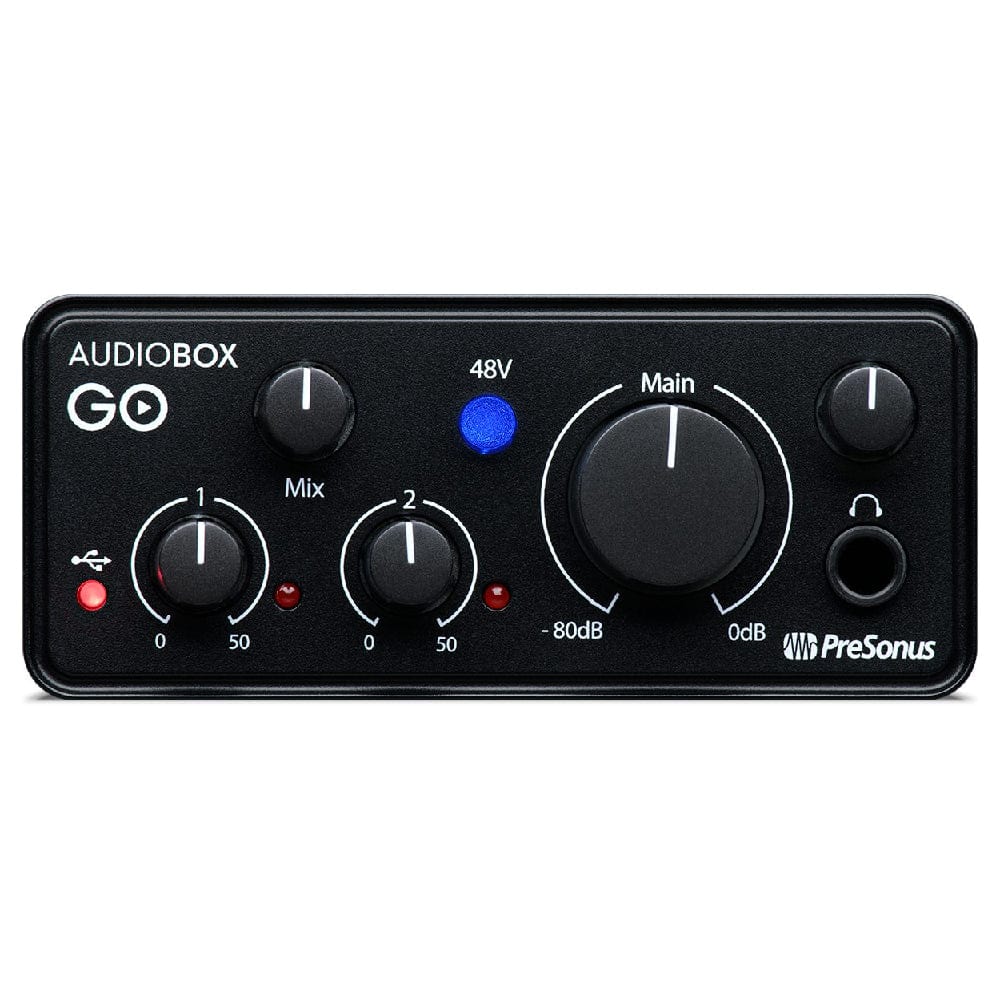 presonus audio interfaces presonus audiobox go compact 2x2 usb-c audio interface
