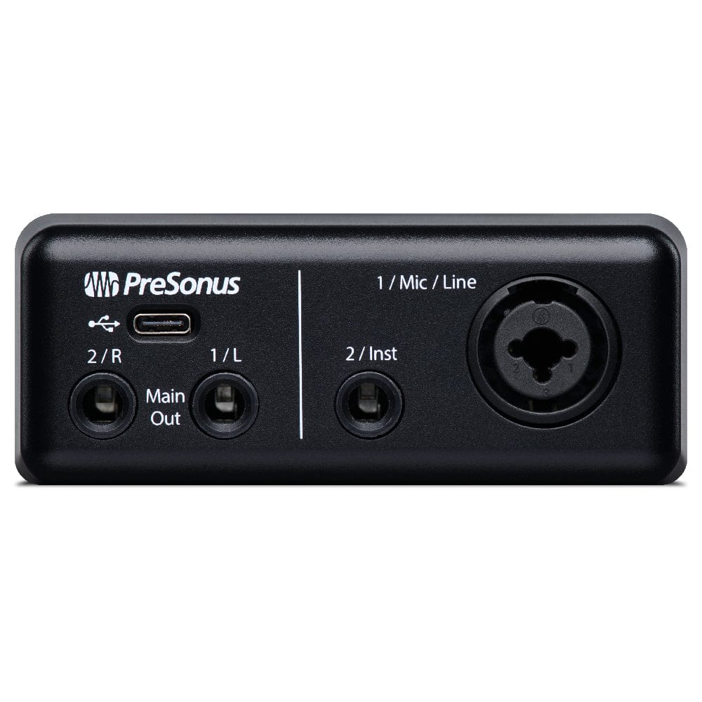 presonus audio interfaces presonus audiobox go compact 2x2 usb-c audio interface