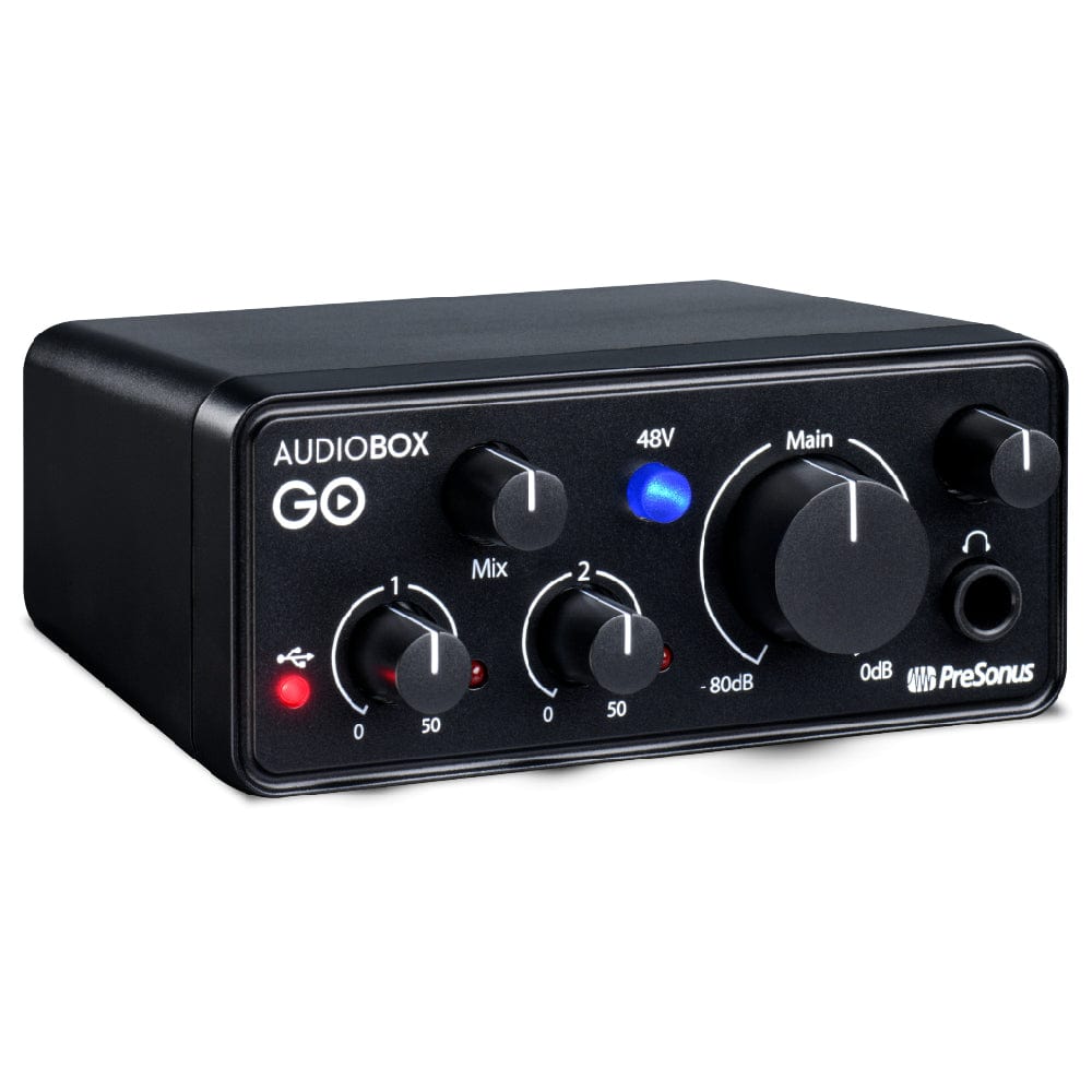 presonus audio interfaces presonus audiobox go compact 2x2 usb-c audio interface
