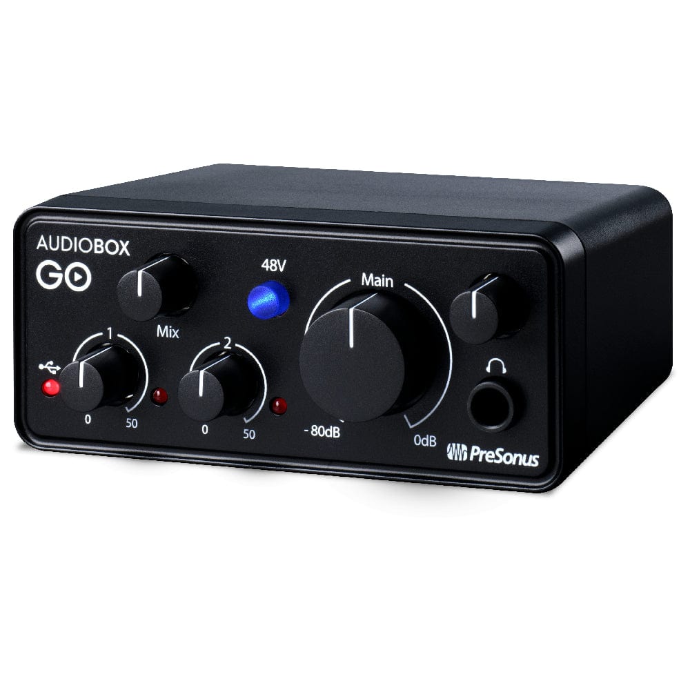 presonus audio interfaces presonus audiobox go compact 2x2 usb-c audio interface