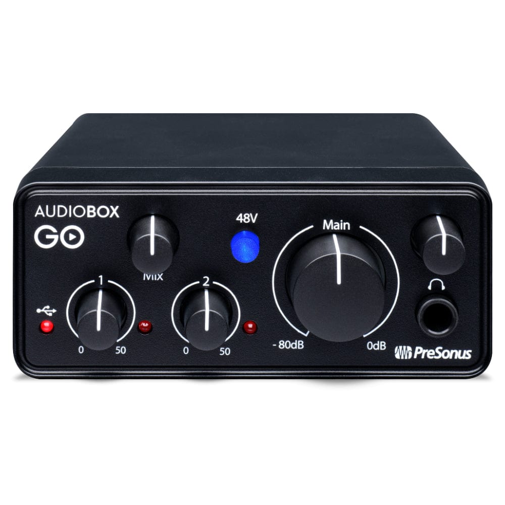 presonus audio interfaces presonus audiobox go compact 2x2 usb-c audio interface