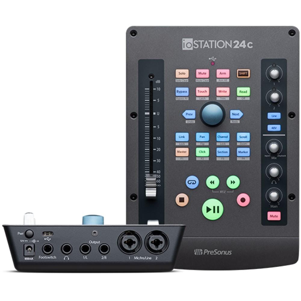 presonus audio interfaces presonus iostation 24c 2x2 usb-c compatible audio interface & production controller