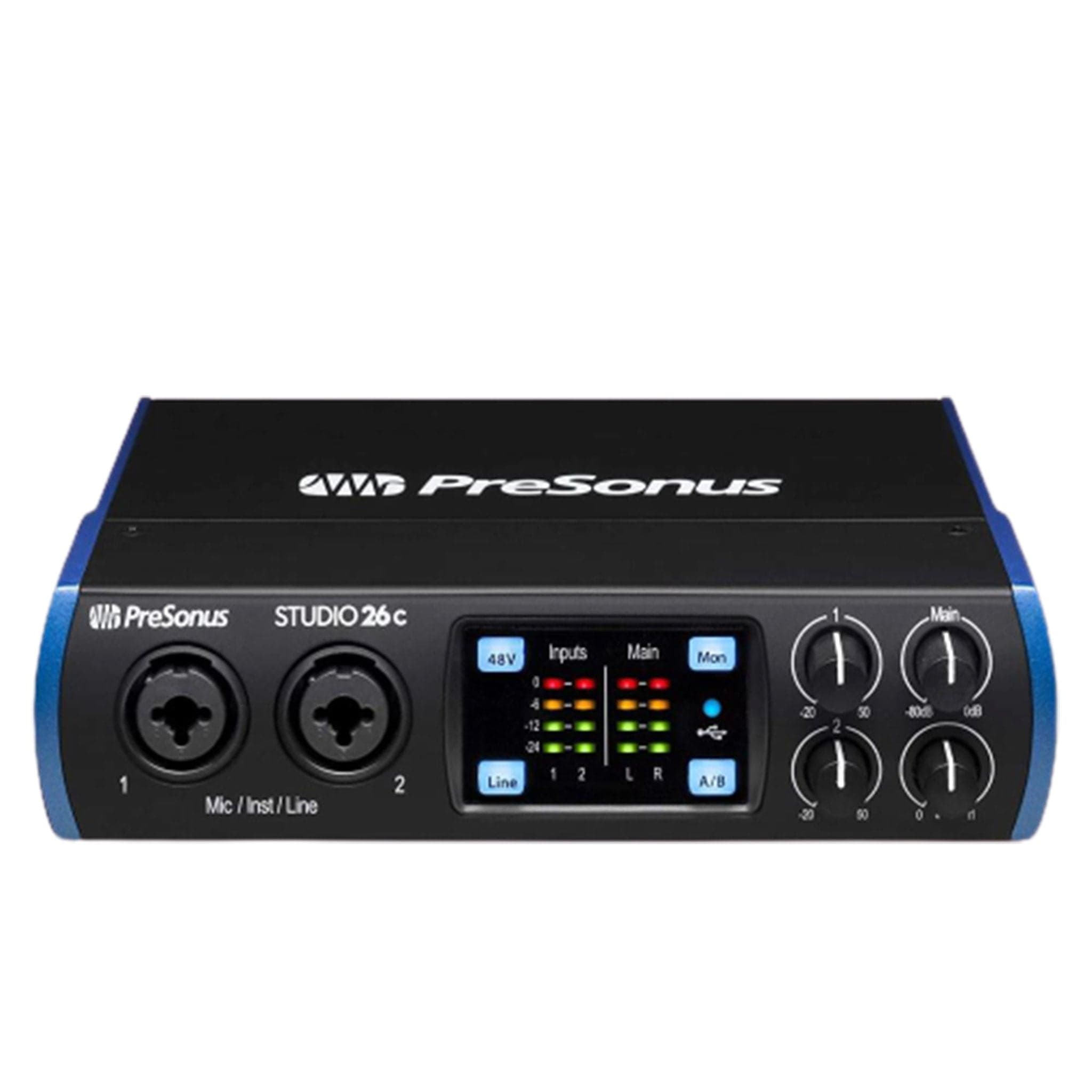 presonus audio interfaces presonus studio 26 c portable ultrahigh definition usb c audio interface includes full studio one artist (worth rs.7500)