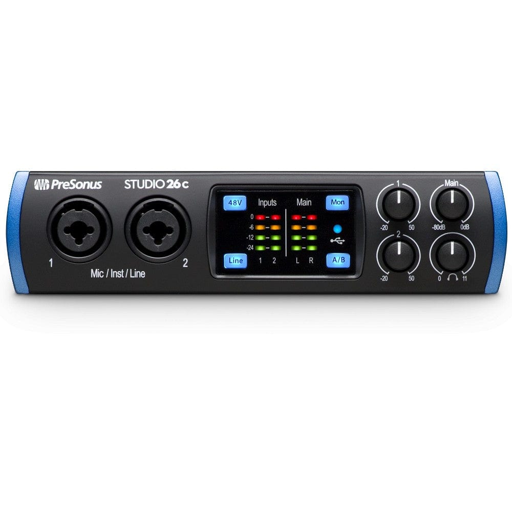 presonus audio interfaces presonus studio 26 c portable ultrahigh definition usb c audio interface includes full studio one artist (worth rs.7500)