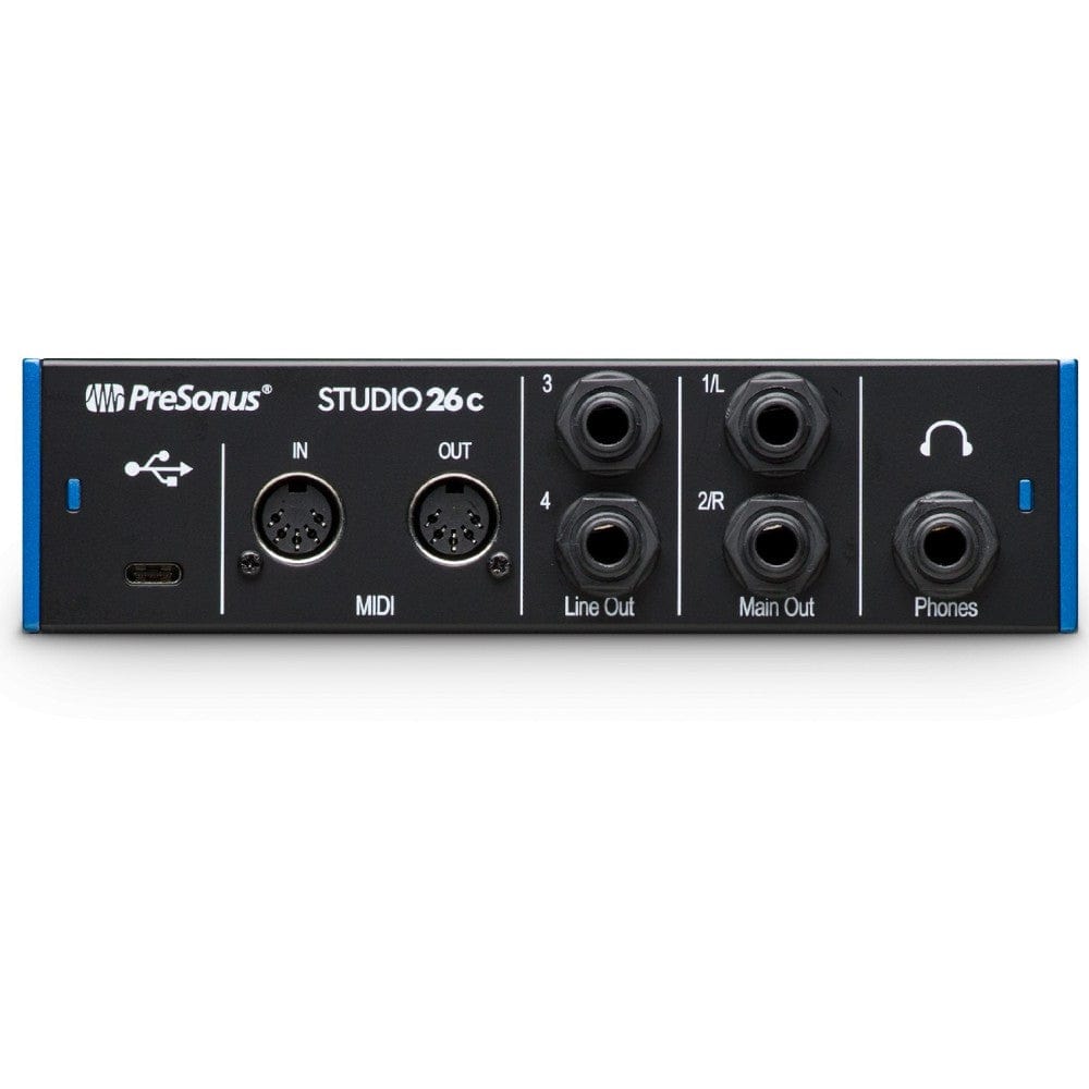 presonus audio interfaces presonus studio 26 c portable ultrahigh definition usb c audio interface includes full studio one artist (worth rs.7500)