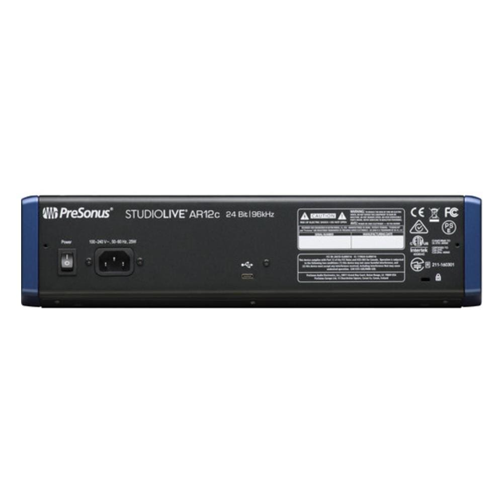 presonus audio interfaces presonus studiolive ar12c usb-c 14 channel hybrid performance and recording mixer audio interface