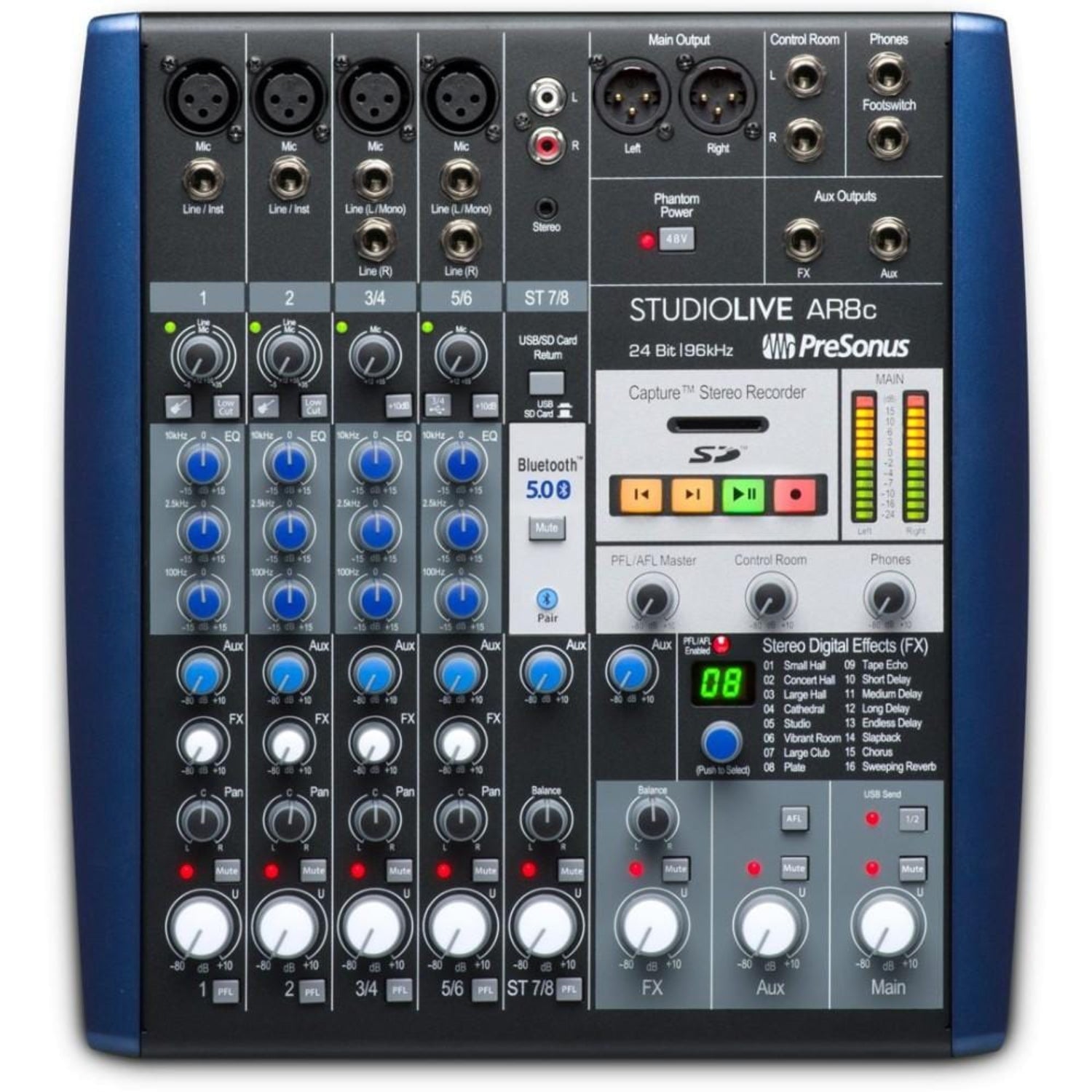 presonus audio interfaces presonus studiolive ar8c usb type-c 8-channel hybrid performance and recording mixer audio interface