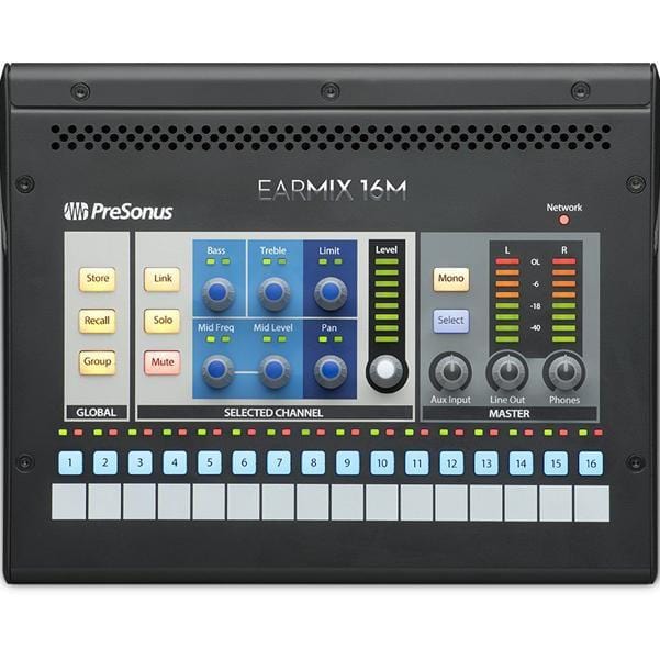 presonus digital mixers presonus earmix 16m 16x2 avb-networked personal monitor digital mixer