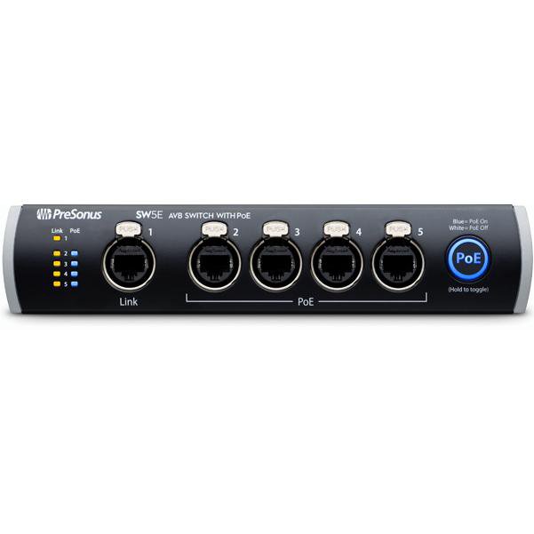 presonus mixer accessories presonus sw5e 5-port avb switch with poe