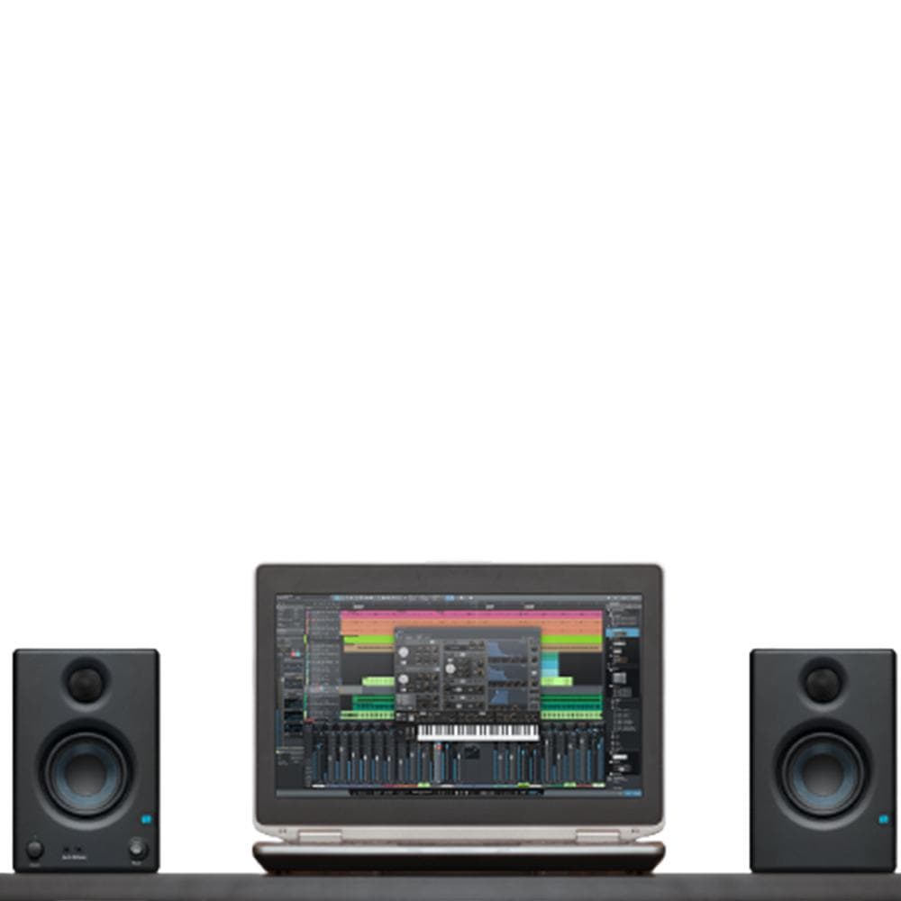 presonus monitor speaker bundles presonus eris e3.5 active studio monitors - pair with polishing cloth, 2x trs cables & bitwig software