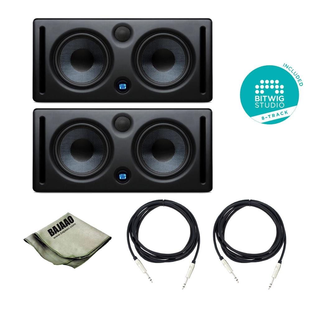 presonus monitor speaker bundles presonus eris e66 studio monitors - pair with polishing cloth, 2x trs cables & bitwig software