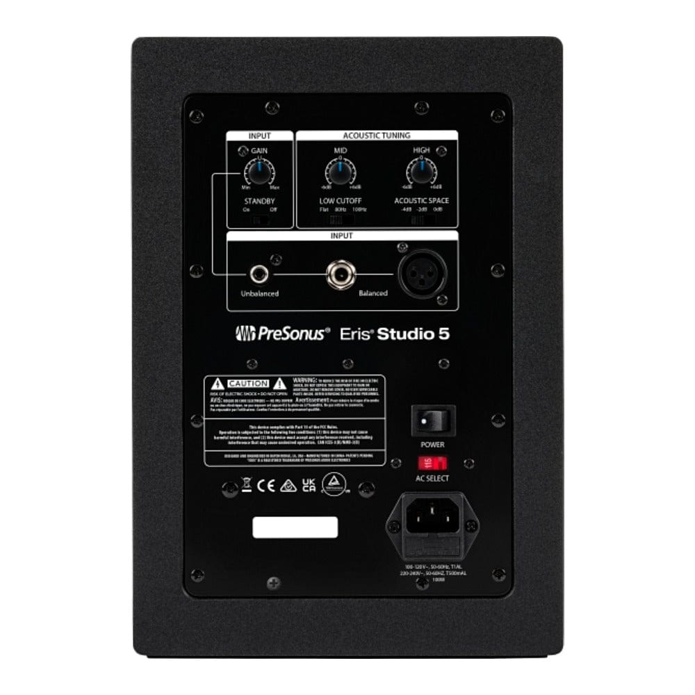 presonus monitor speakers black presonus eris studio 5 5.25-inch 2-way active studio monitor speaker with ebm wave guide - single