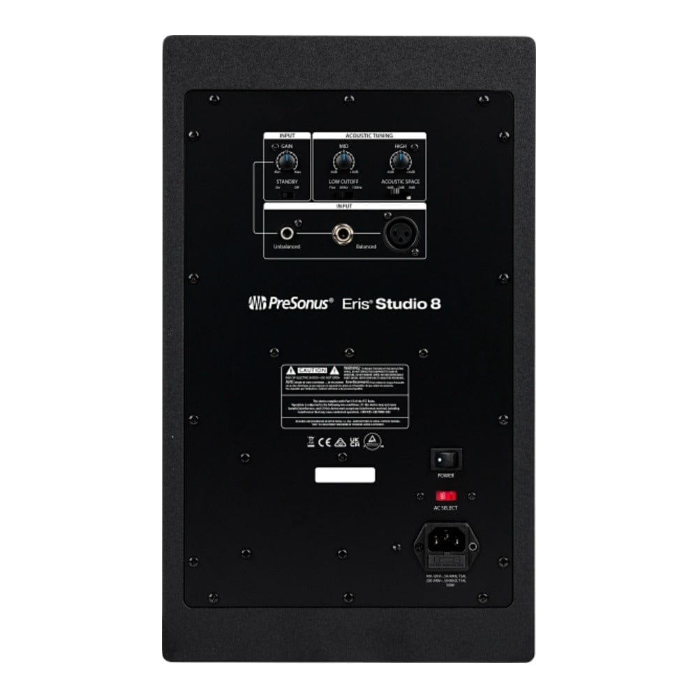 presonus monitor speakers black presonus eris studio 8 8-inch 2-way active studio monitor speaker with ebm wave guide - single